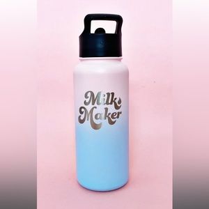 Super cute 32oz Milk Maker water bottle. Ombre pink & blue. New in box!